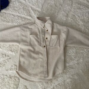 Cozy Cream anerican eagle Sherpa Shirt size small